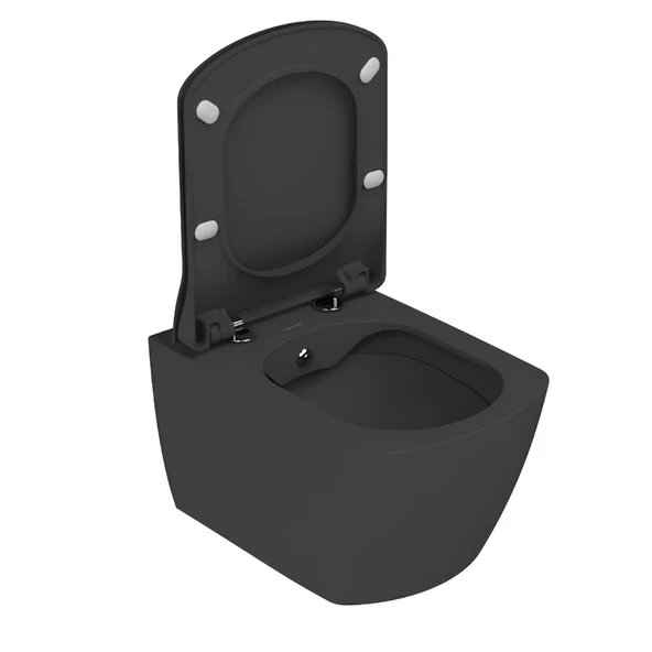 Creavit Elegant Mat Antrasit Kanalsız Asma Klozet EG321, Creavit Elegant Duroplast Yavaş Kapak - 3