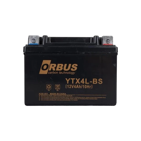 Orbus YTX4L-BS 12V 4A Motosiklet Aküsü (114 X 66 X 88 MM) (1.6Kg) - 2
