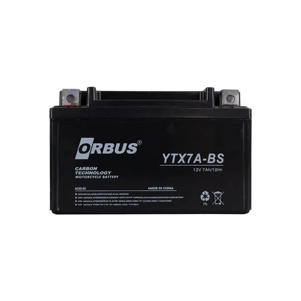 Orbus YTX7A-BS 12V 7A Motosiklet Aküsü (152 X 88 X 98 MM) (2.5Kg) - Resim 2
