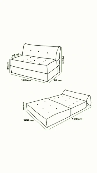 Sleeptown Mocca Çift Kişilik Katlanır Yataklı Kanepe Koltuk - 12