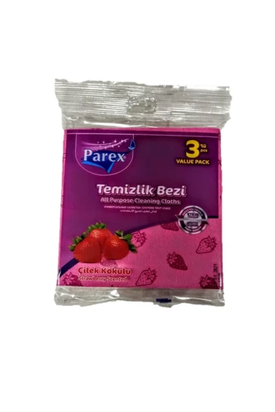 Parex Çilek Kokulu Temizlik Bezi 3 Lü ürün görseli 1