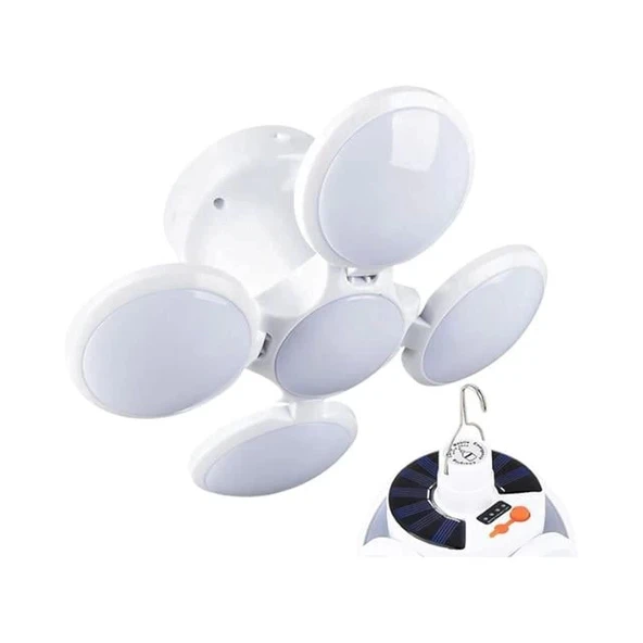 Premio PR-2038 5 Kanatlı Solar Bataryalı Şarjlı Katlanabilir Acil Durum Kamp Lambası ürün görseli 1