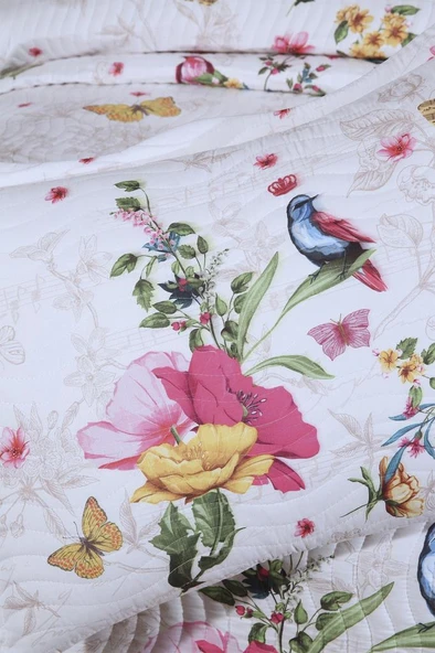 Anka Baskılı Kapitoneli Çift Kişilik Yatak Örtüsü - Resim 7