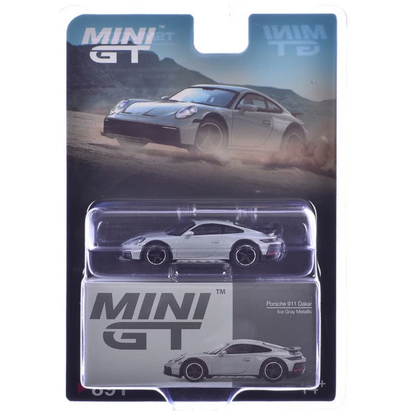 Mini GT 1/64 Porsche 911 Dakar Ice Gray Metallic - Blister Paket - Resim 2