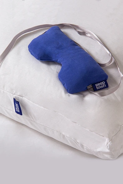 Sleeptown Cooly Ipek Lavantalı Göz Yastığı, Uyku Bandı, Ağırlıklı Göz Maskesi-mavi