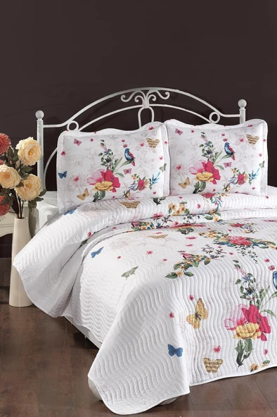 Anka Baskılı Kapitoneli Çift Kişilik Yatak Örtüsü ürün görseli