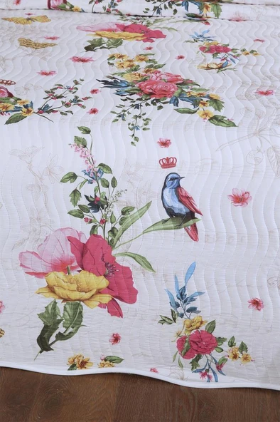 Anka Baskılı Kapitoneli Çift Kişilik Yatak Örtüsü - Resim 2