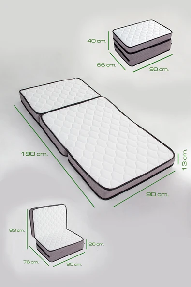 Sleeptown Yatak Deluxe Kuştüyü Sünger Katlanır Yatak 90x190 Cm - 6