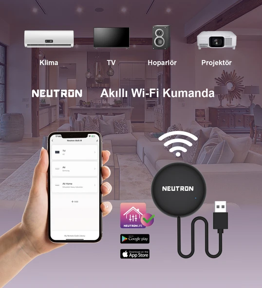 Neutron NTL-IR-02S Akıllı Wi-Fi Kumanda - Resim 2