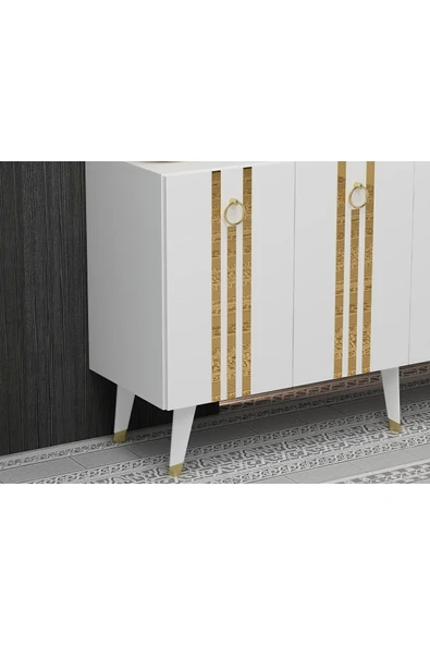 cantek dizayn 150 Cm Işıl Konsol Beyaz-altın - Resim 4