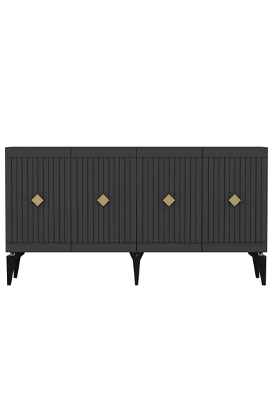 cantek dizayn 150 cm Midas  Konsol Antrasit-Altın - Resim 4