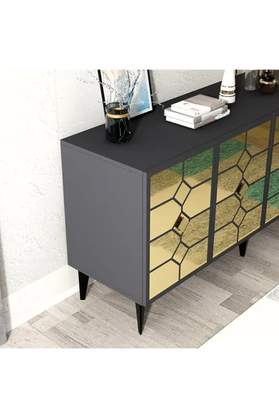 cantek dizayn ADEN KONSOL ANTRASİT-ALTIN - Resim 5