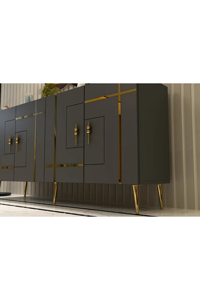 cantek dizayn LİNECT (KB150) KONSOL ANTRASİT-ALTIN - Resim 8