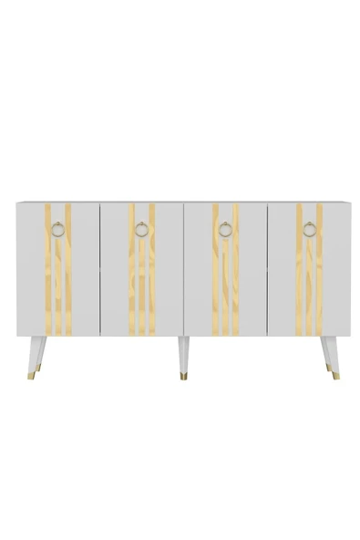 cantek dizayn 150 Cm Işıl Konsol Beyaz-altın - Resim 6