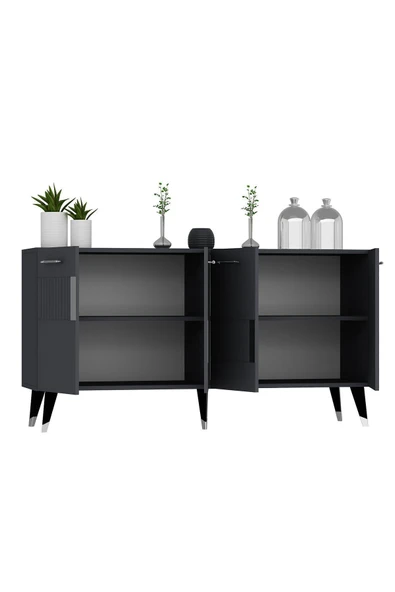 cantek dizayn MODDA KONSOL 4 KAPAKLI ANTRASİT-GÜMÜŞ - 7