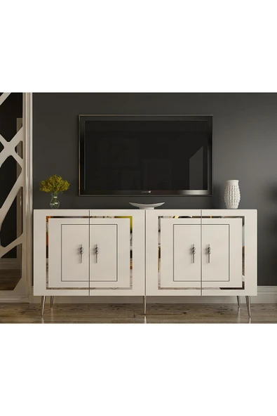 cantek dizayn PIEROCT (KB150)  KONSOL BEYAZ-GÜMÜŞ ürün görseli