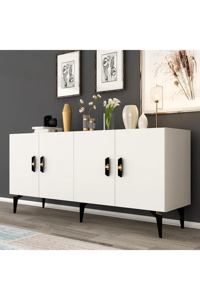 cantek dizayn PLUSS 4 KAPAKLI KONSOL BEYAZ ürün görseli