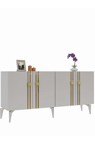 cantek dizayn BAHARCT  (KB150) KONSOL BEYAZ-ALTIN - Resim 4