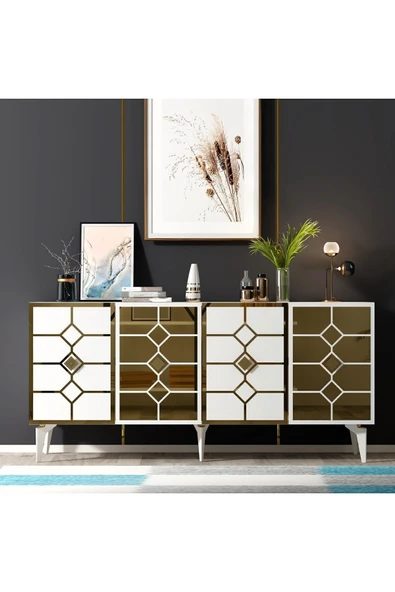 cantek dizayn IRMAK KONSOL BEYAZ-ALTIN