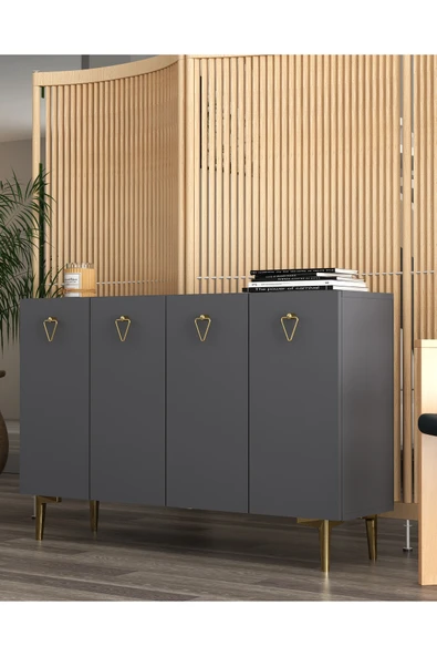 cantek dizayn LEYLACT (KM120) KONSOL ANTRASİT-ANTRASİT-ALTIN - Resim 2