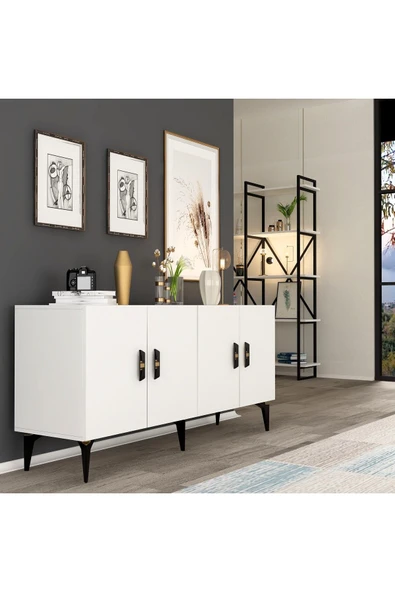 cantek dizayn PLUSS 4 KAPAKLI KONSOL BEYAZ - Resim 2