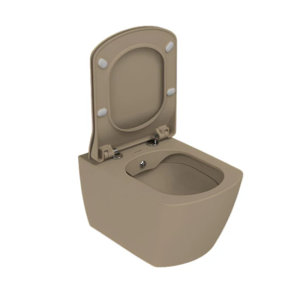 Creavit Elegant Mat Cappucino Kanalsız Asma Klozet EG321, Creavit Elegant Duroplast Yavaş Kapak - 2