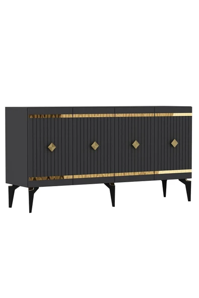 cantek dizayn 150 Cm Lenora Konsol Antrasit-altın - Resim 5