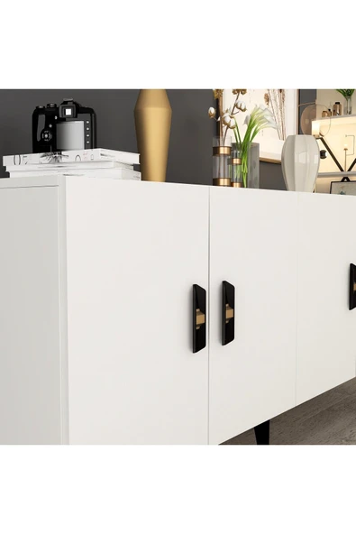 cantek dizayn PLUSS 4 KAPAKLI KONSOL BEYAZ - Resim 6