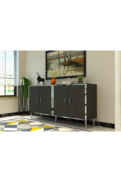 cantek dizayn ARNOCT (KB150) KONSOL ANTRASİT-GÜMÜŞ - Resim 2