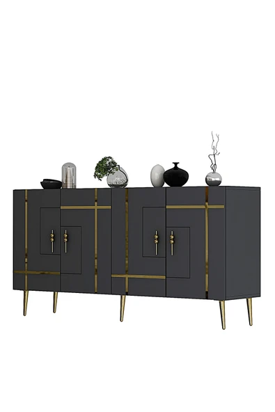 cantek dizayn LİNECT (KB150) KONSOL ANTRASİT-ALTIN - Resim 3