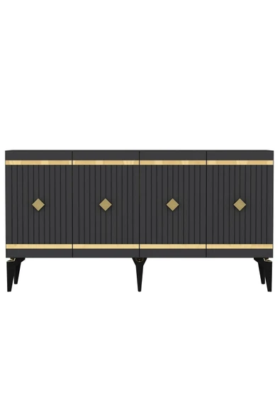 cantek dizayn 150 Cm Lenora Konsol Antrasit-altın - Resim 6