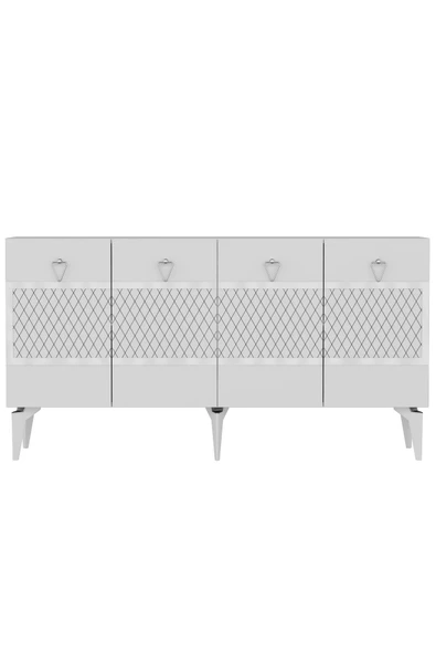 cantek dizayn İPEKCT 150 CM KONSOL BEYAZ-GÜMÜŞ - Resim 4