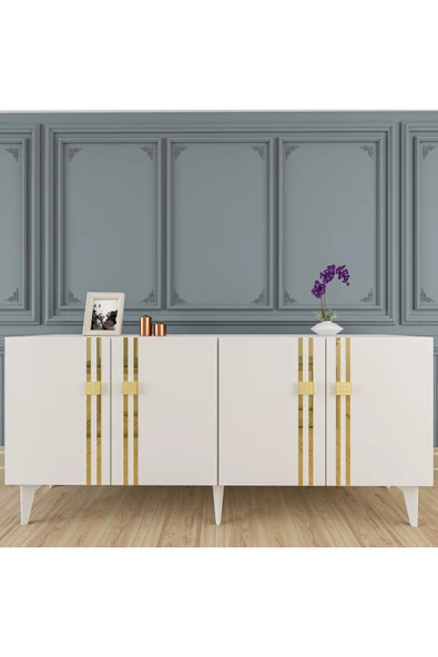 cantek dizayn BAHARCT  (KB150) KONSOL BEYAZ-ALTIN ürün görseli