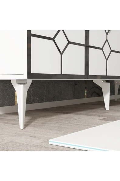 cantek dizayn ÇAĞLA KONSOL BEYAZ-GÜMÜŞ - Resim 6