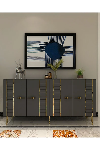 cantek dizayn İMRECT (KB150) KONSOL ANTRASİT-ALTIN