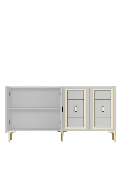 cantek dizayn ORİONCT (KB150) KONSOL BEYAZ-ALTIN - Resim 6