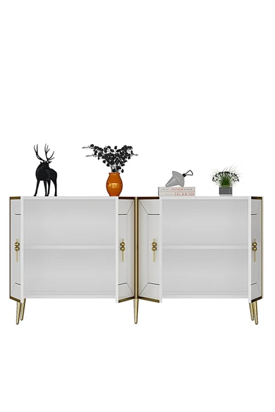 cantek dizayn ARNOCT (KB150) KONSOL BEYAZ-ALTIN - Resim 5