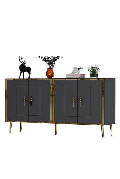 cantek dizayn ARNOCT (KB150) KONSOL ANTRASİT-ALTIN - Resim 3