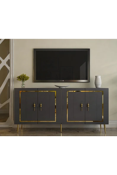 cantek dizayn PIEROCT (KB150)  KONSOL ANTRASİT-ALTIN ürün görseli