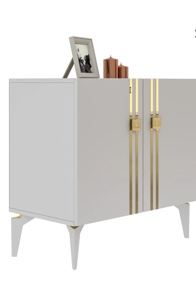 cantek dizayn BAHARCT  (KB150) KONSOL BEYAZ-ALTIN - Resim 5