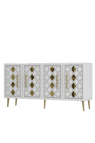 cantek dizayn DOMECT (KB150) KONSOL BEYAZ-ALTIN - Resim 4