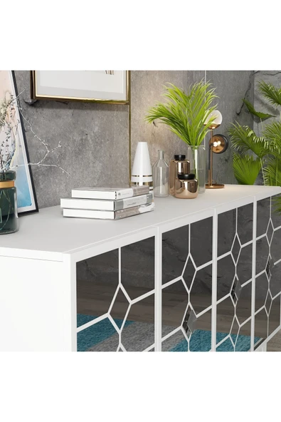 cantek dizayn ADEN KONSOL BEYAZ-GÜMÜŞ - Resim 4