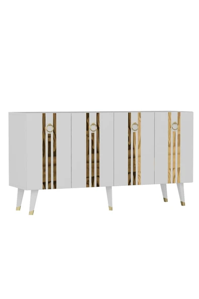 cantek dizayn 150 Cm Işıl Konsol Beyaz-altın - Resim 5