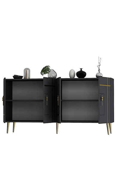 cantek dizayn LİNECT (KB150) KONSOL ANTRASİT-ALTIN - Resim 5