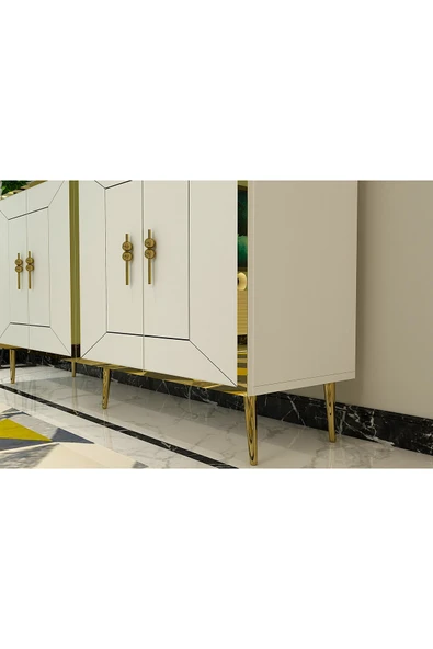 cantek dizayn ARNOCT (KB150) KONSOL BEYAZ-ALTIN - Resim 8