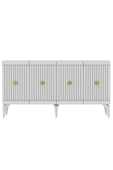 cantek dizayn 150 cm Midas Konsol Beyaz-Altın - 5