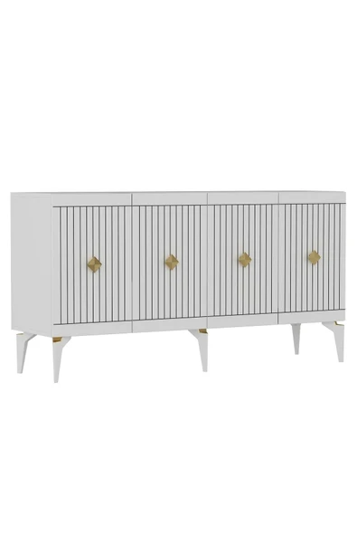 cantek dizayn 150 cm Midas Konsol Beyaz-Altın - 6