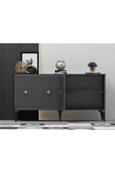 cantek dizayn 150 cm Midas  Konsol Antrasit Gümüş - Resim 4