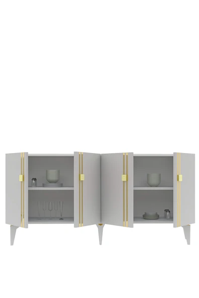 cantek dizayn BAHARCT  (KB150) KONSOL BEYAZ-ALTIN - Resim 7