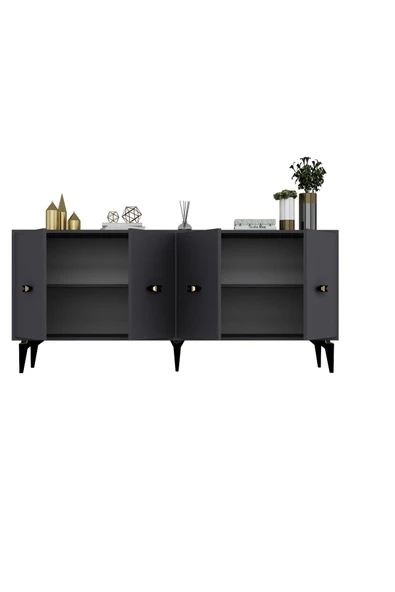 cantek dizayn Flyy 180 Cm Konsol (KX180) Antrasit-antrasit - Resim 5